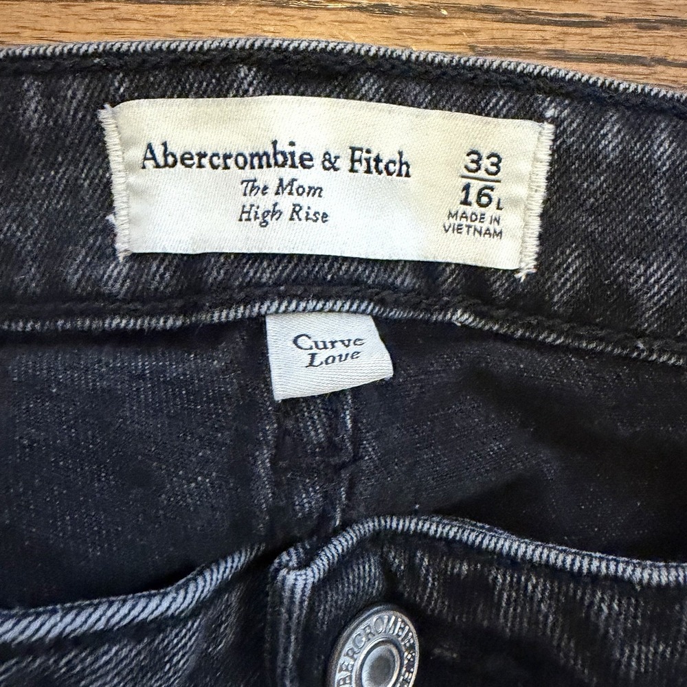 Abercrombie & Fitch Jeans Women's 16 Long The Mom High‎ Rise Black - Picture 4 of 7